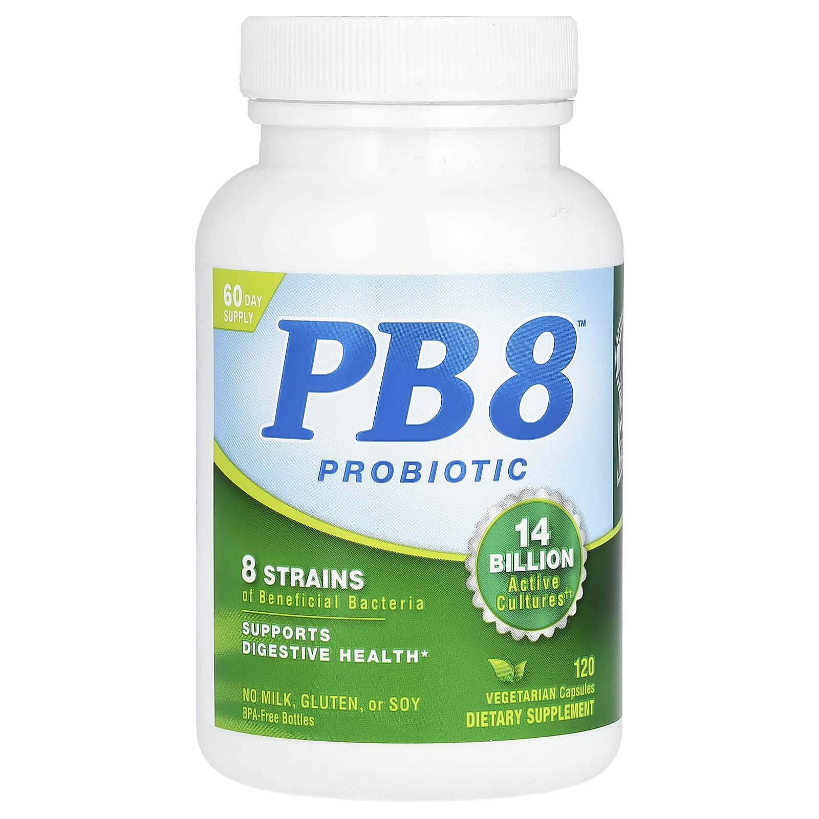 Nutrition Now, PB 8™ Probiotic, 120 Vegetarian Capsules UPC 027917003573 | Hilife Vitamins